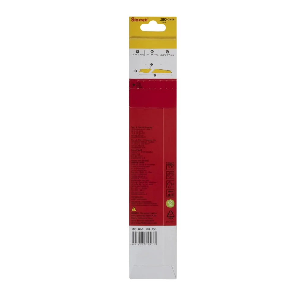 Lâmina Serra Sabre 12" 10 a 14 Dentes com 2 peças - Starrett