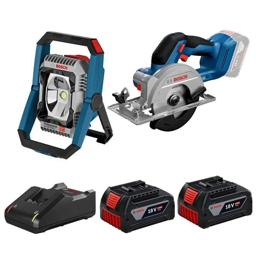 Lanterna GLI18V e Serra Circular GKS18V 2Bat 18V 4Ah - Bosch