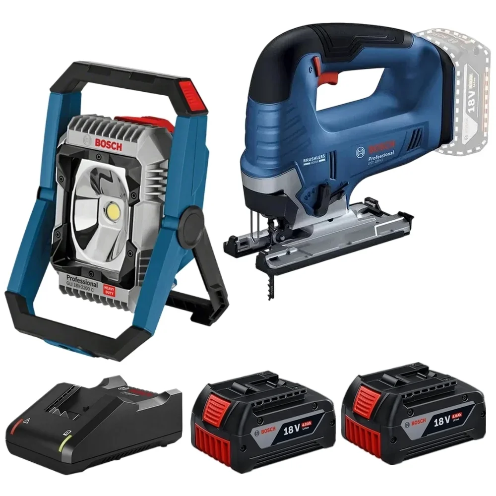 Lanterna GLI18V e Serra Tico Tico GST185 2Bat 18v 4Ah - Bosch