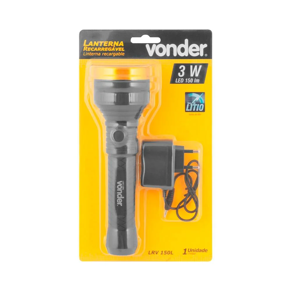 Lanterna Recarregável com 1 Led LRV 150L - Vonder