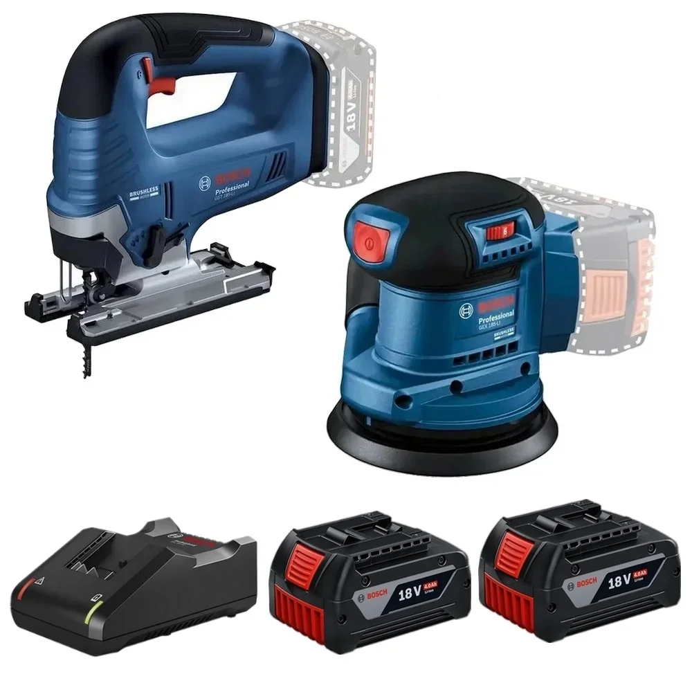 Lixadeira GEX185 e Serra Tico Tico GST185 2Bat 18V 4Ah - Bosch