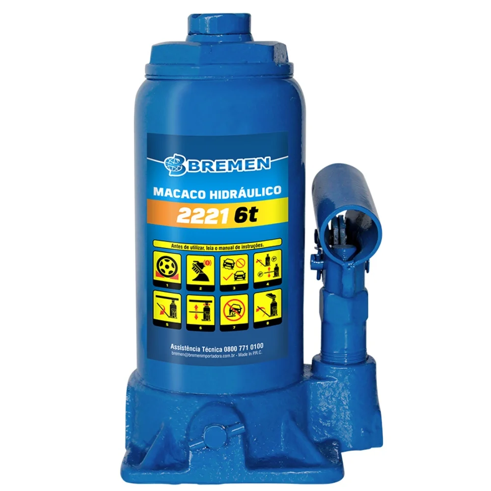 Macaco Hidráulico Tipo Garrafa de 6 Toneladas - Bremen