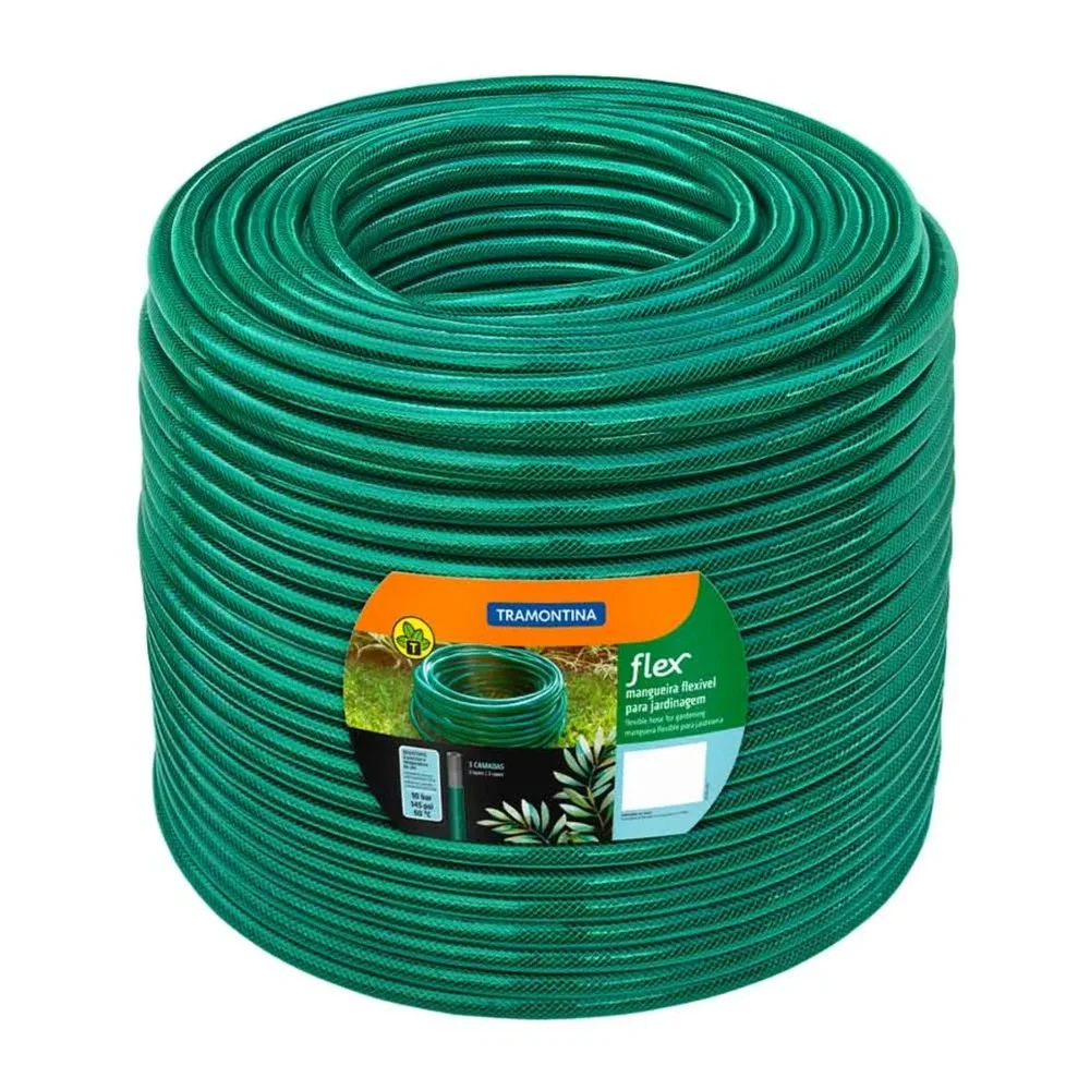Mangueira de Borracha Verde 3/4" Rolo com 100 Metros - Tramontina