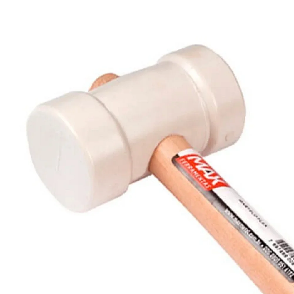 Martelo de Borracha Branco com Cabo de Madeira 40mm - Max