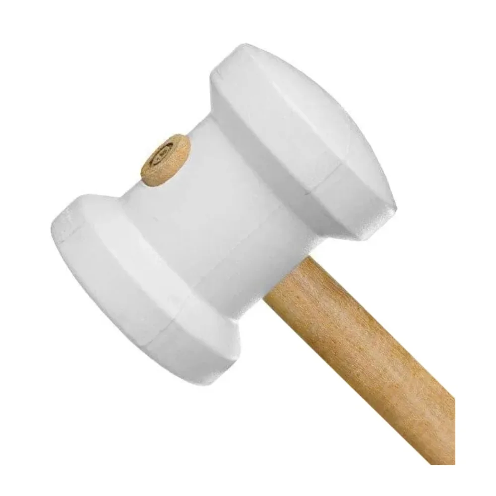 Martelo de Borracha Branco com Cabo de Madeira 60mm - Max
