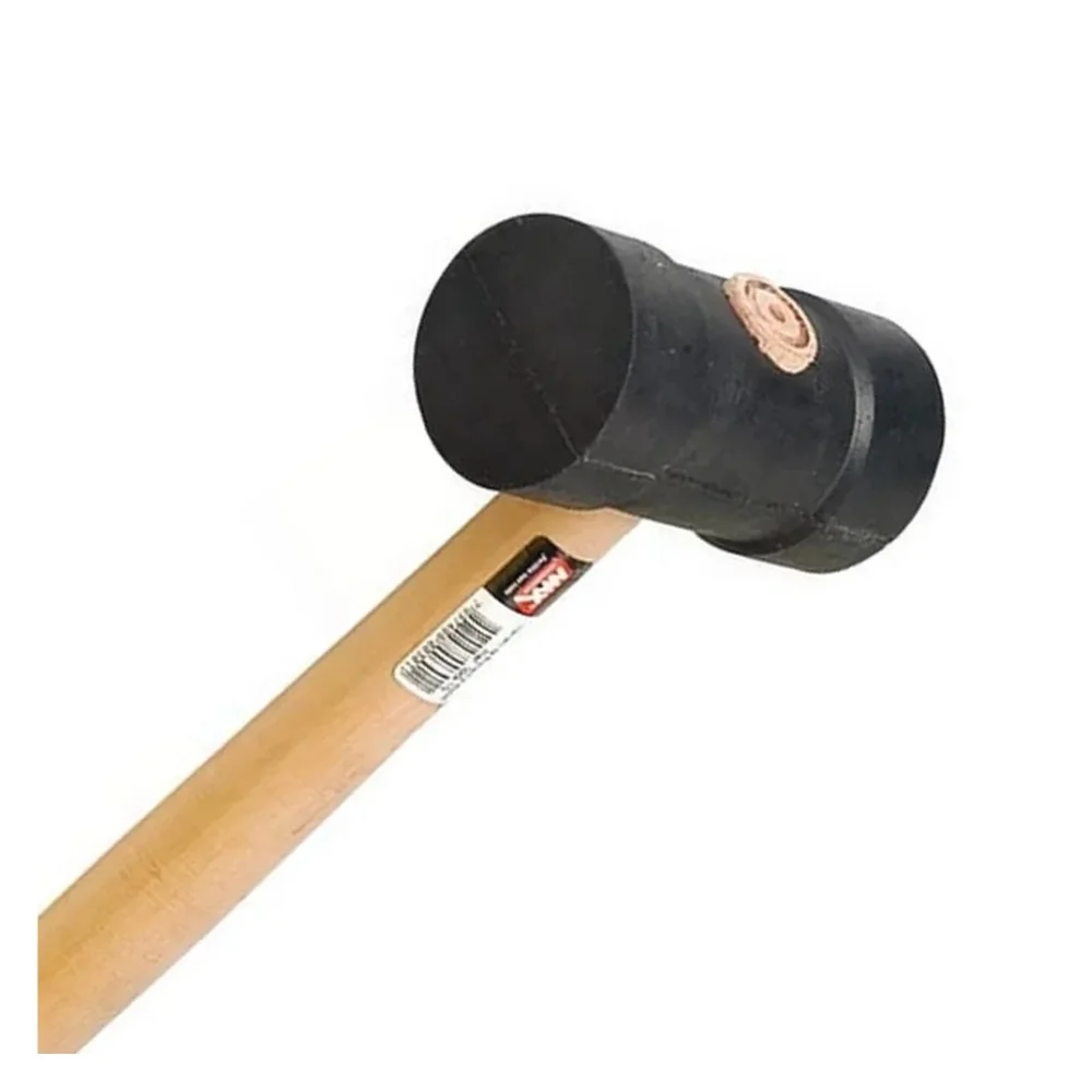 Martelo de Borracha Preto com Cabo de Madeira 80mm - Max