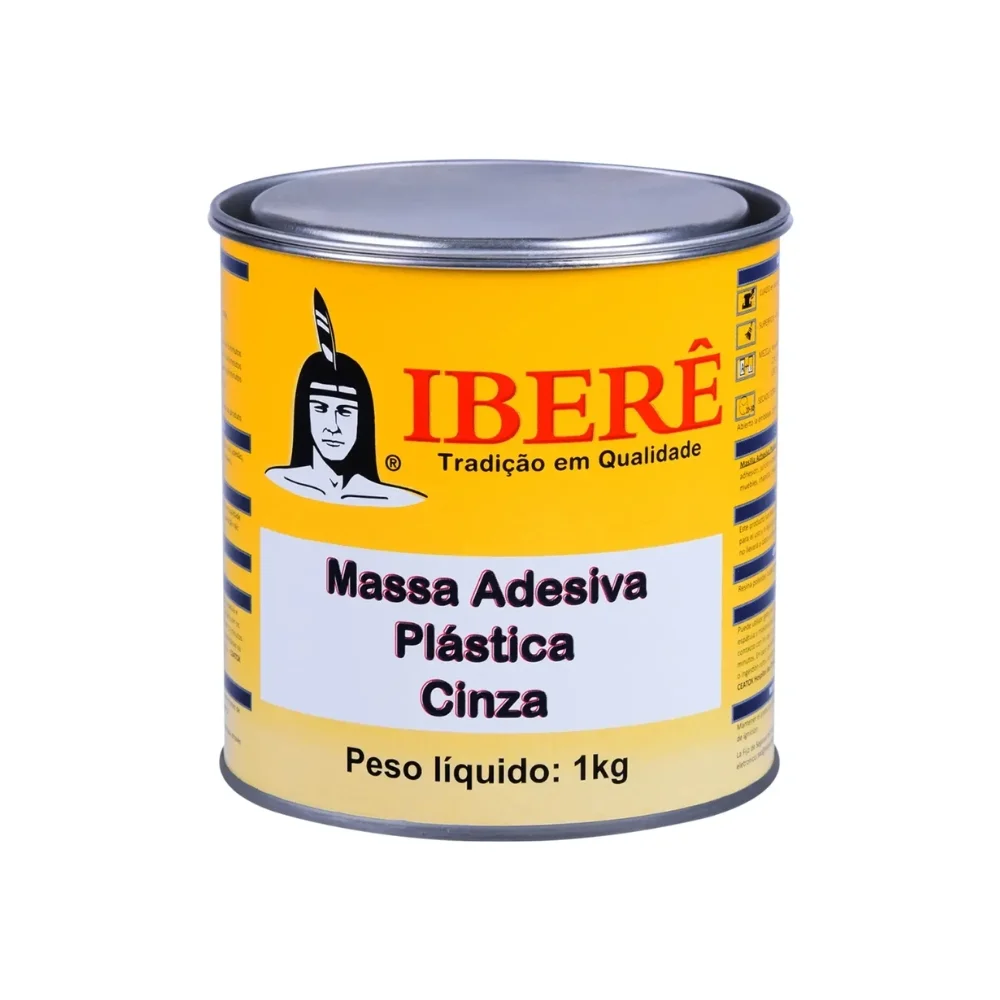 Massa Adesiva Plástica Cinza com 1kg - Ibere