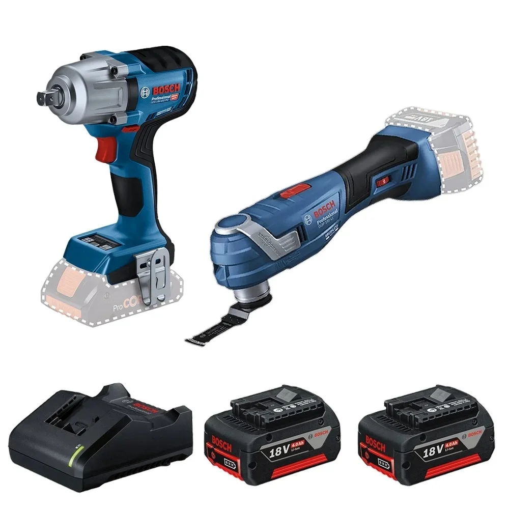 Multicortadora GOP185 e Chave de Impacto GDS18 2Bat 18V 4Ah - Bosch