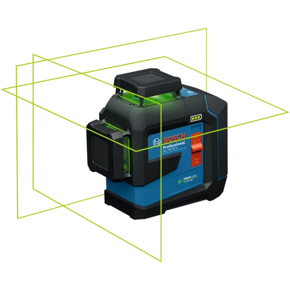 Nível a Laser com 3 Linhas 360 GLL 80-33G-LI Verde - Bosch