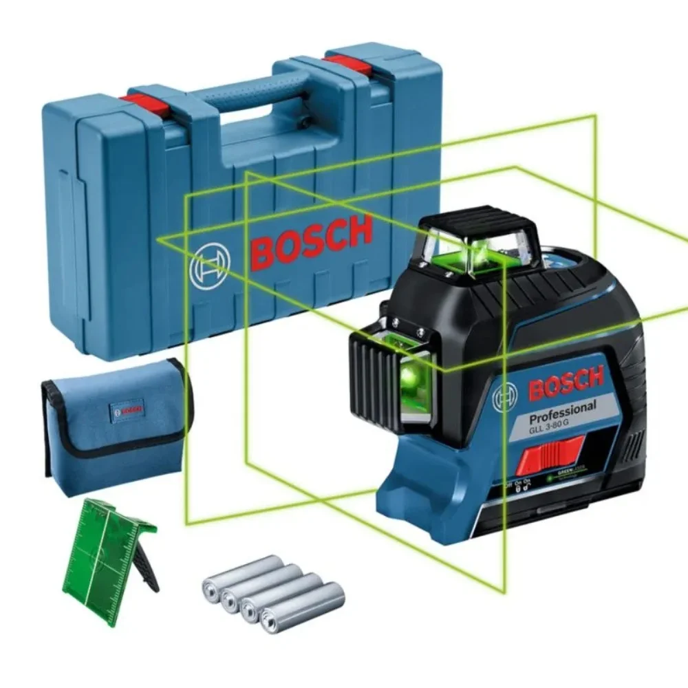 Nível a Laser com 3 Linhas 360 GLL-80G Verde - Bosch