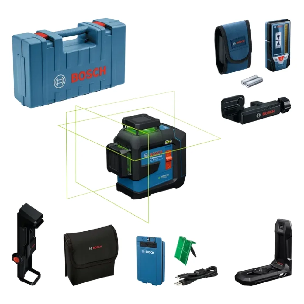 Nível a Laser GLL80-33G 3 Linhas 360° Verde C/Receptor LR7