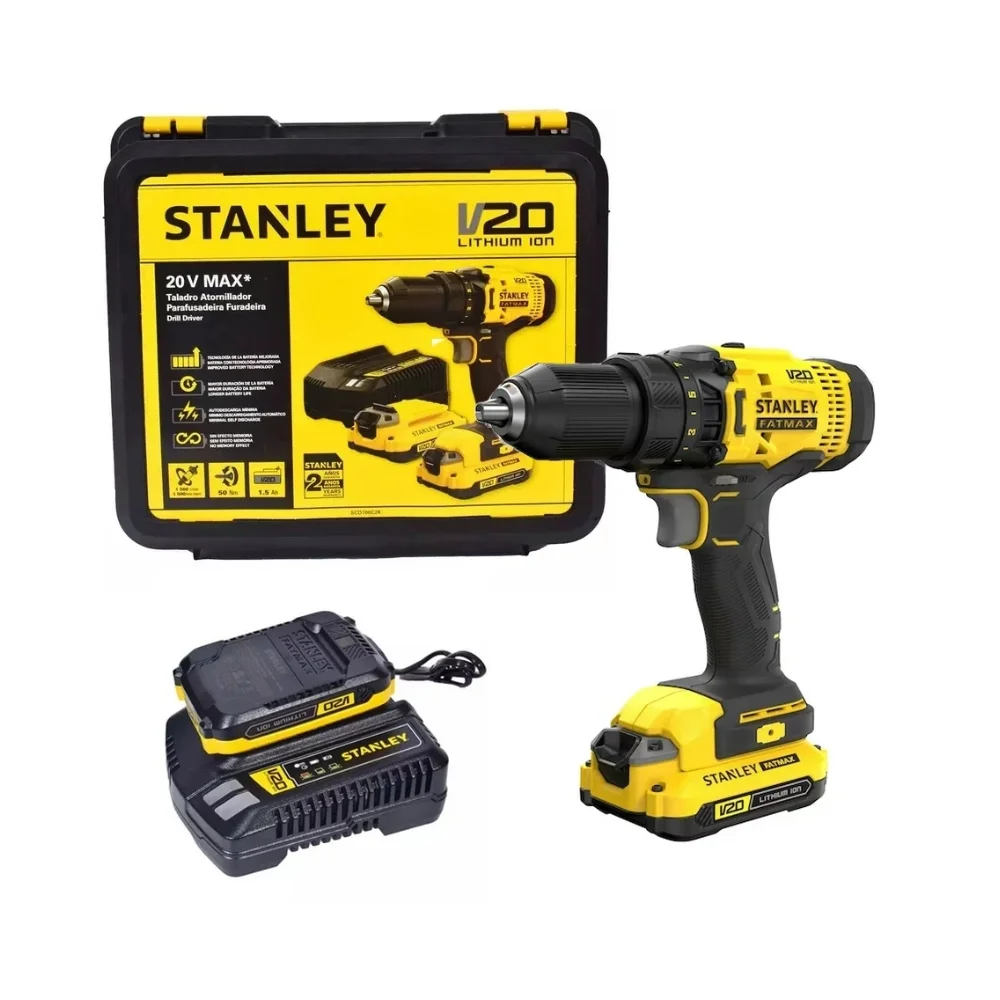 Parafusadeira à Bat 20V s/Impacto SCD700C2K-BR c/2 Bat - Stanley