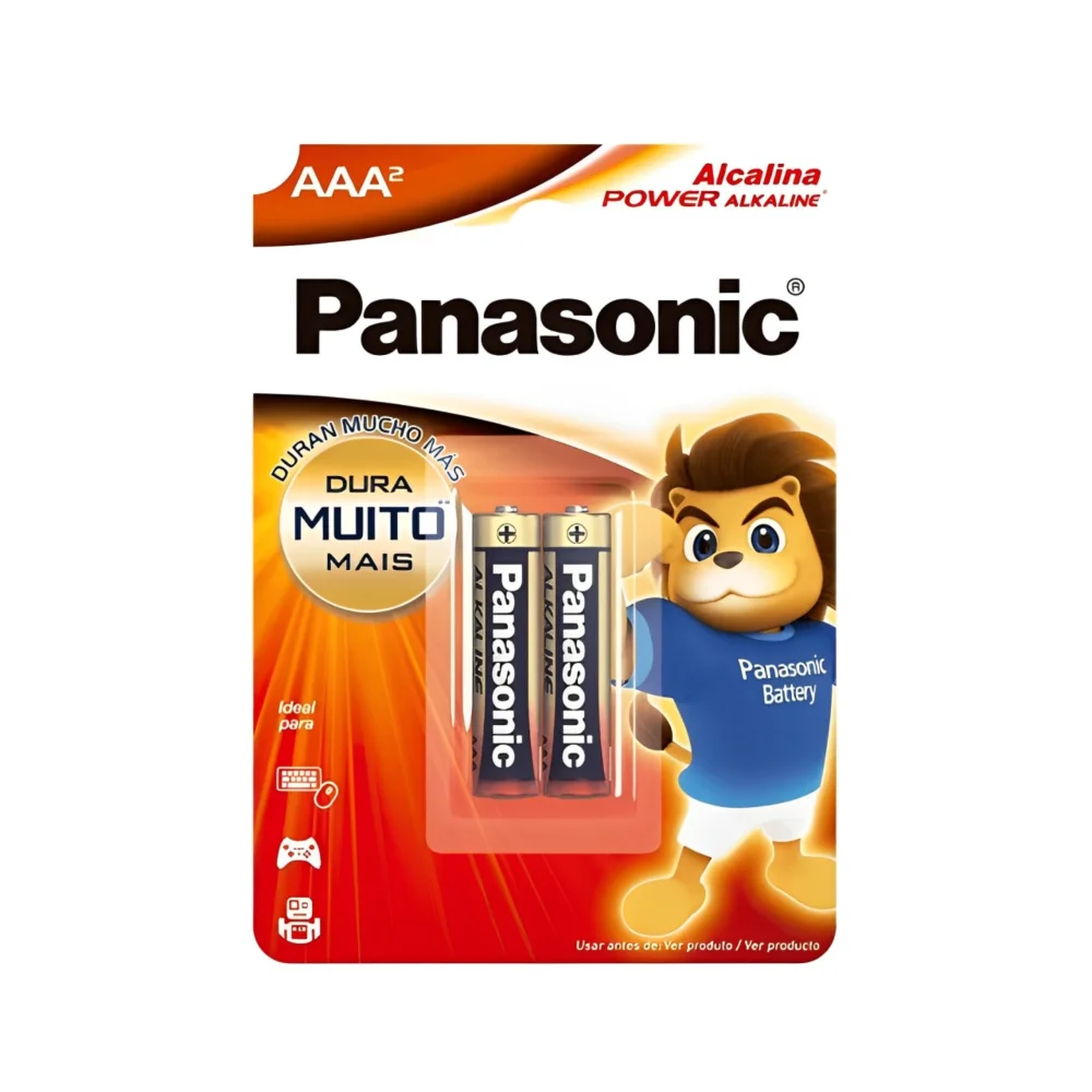 Pilha Palito Alcalina com 2 Peças AAA - Panasonic