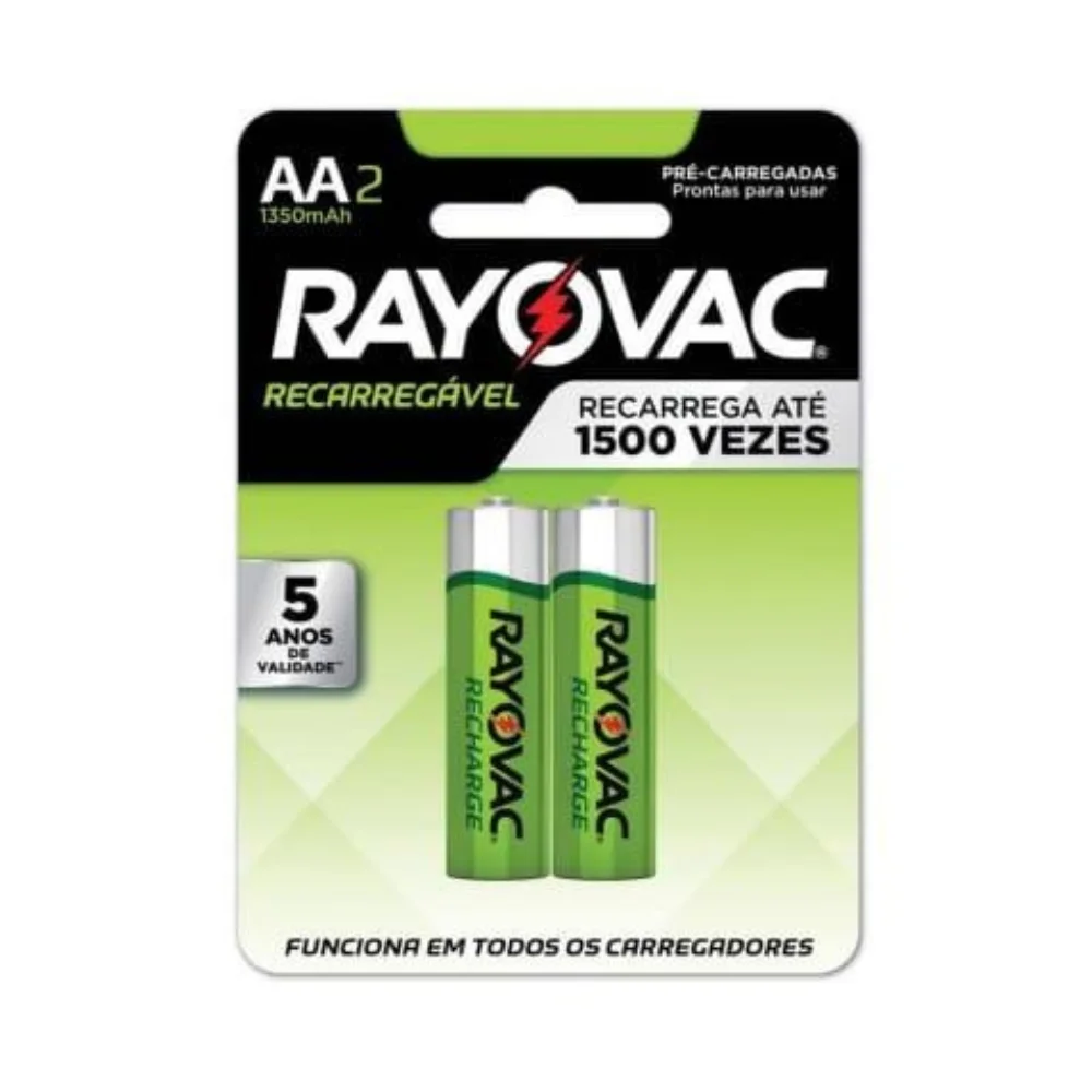 Pilha Recarregavel AA 2500 Mah 2 peças - Rayovac