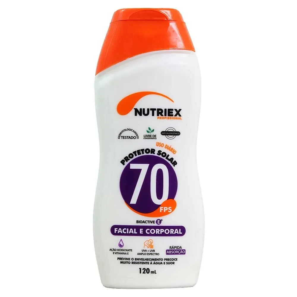 Protetor Solar Facial e Corporal FPS 70 120ml - Nutriex