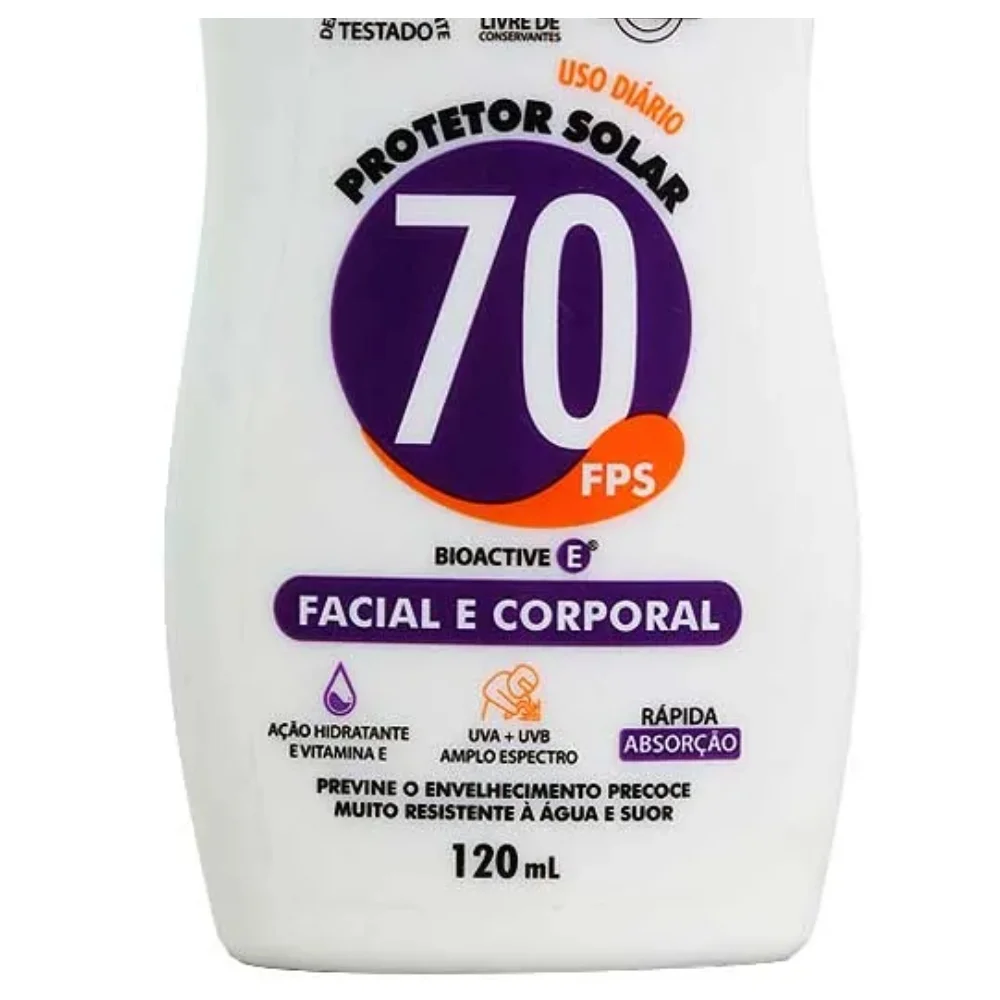 Protetor Solar Facial e Corporal FPS 70 120ml - Nutriex