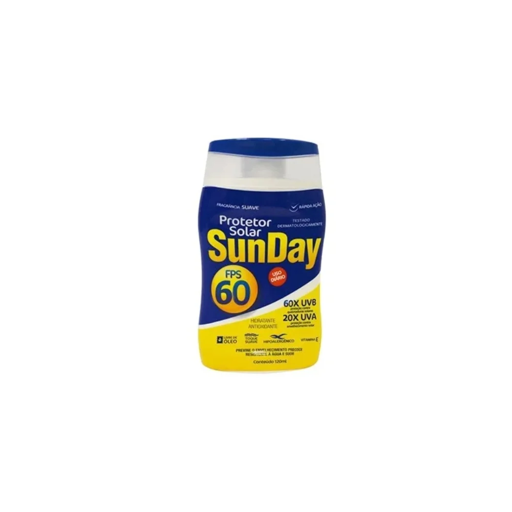 Protetor Solar Fator de Proteção 60 com 120ml - Sunday