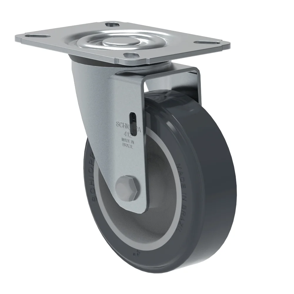 Rodízio Giratório 4" Roda PVC Capacidade 65Kg - Schioppa