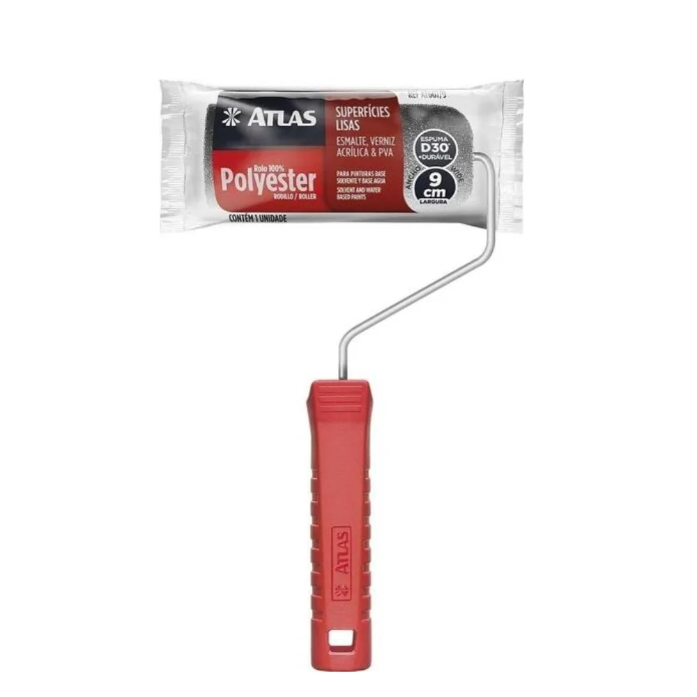 Rolo de Espuma 9cm com Cabo Plástico - Atlas
