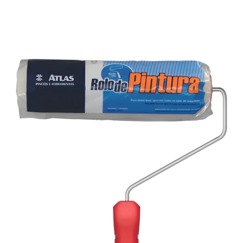 Rolo de Lã Sintético 23 cm com Suporte - Atlas