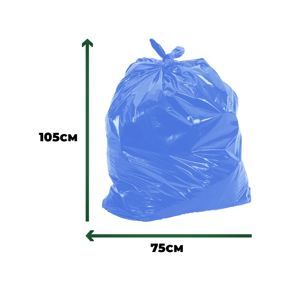 Saco de Lixo 105 Litros Azul Leve pacote 100 Peças - Marcplast