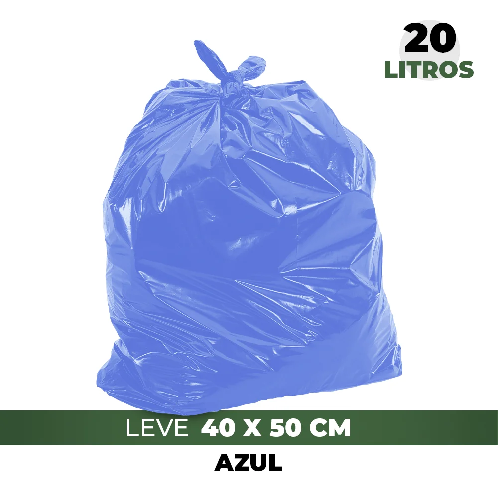 Saco de Lixo 20 Litros Azul Leve pacote 100 Peças - Marcplast