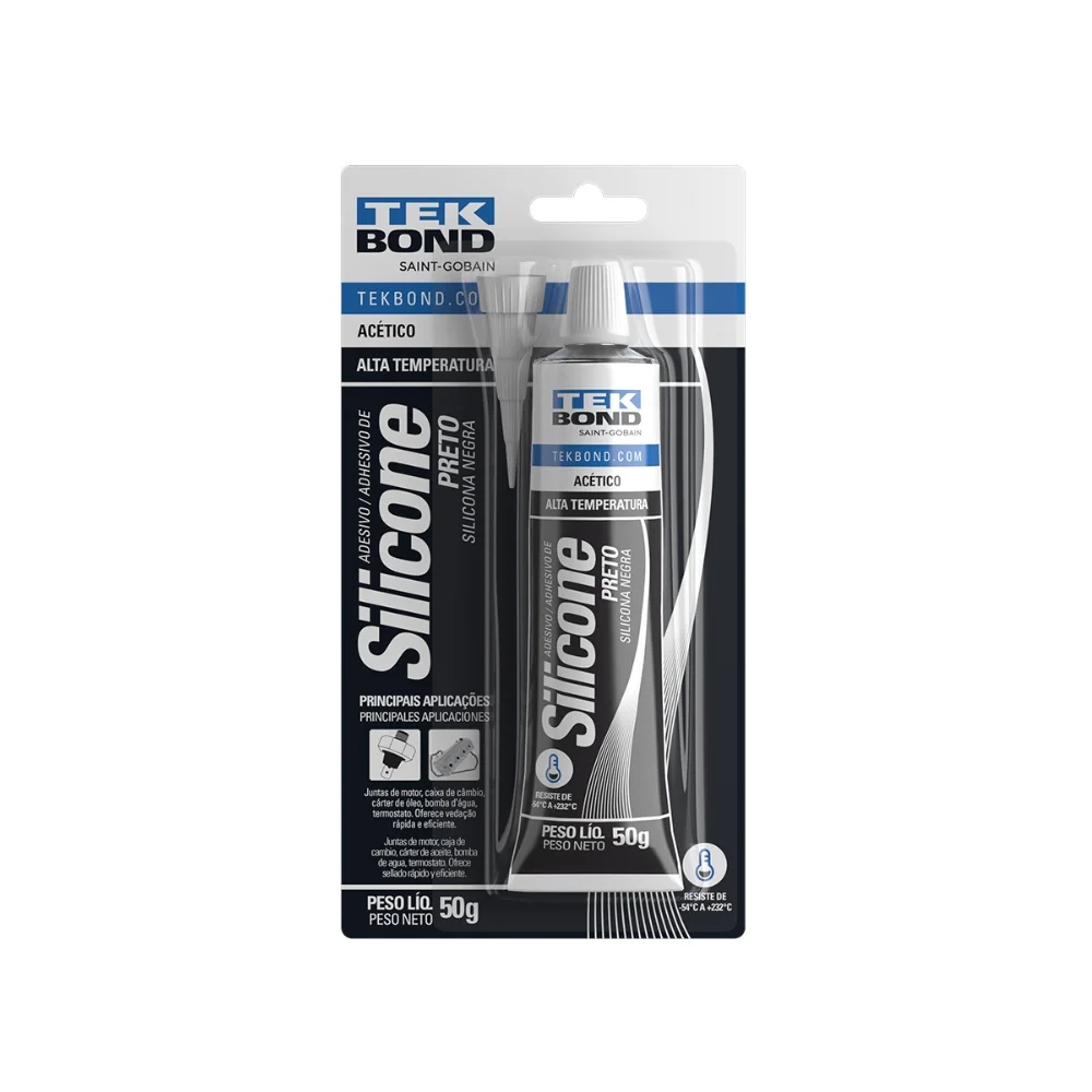 Silicone de Alta Temperatura Preto com 50 gramas - Tek Bond