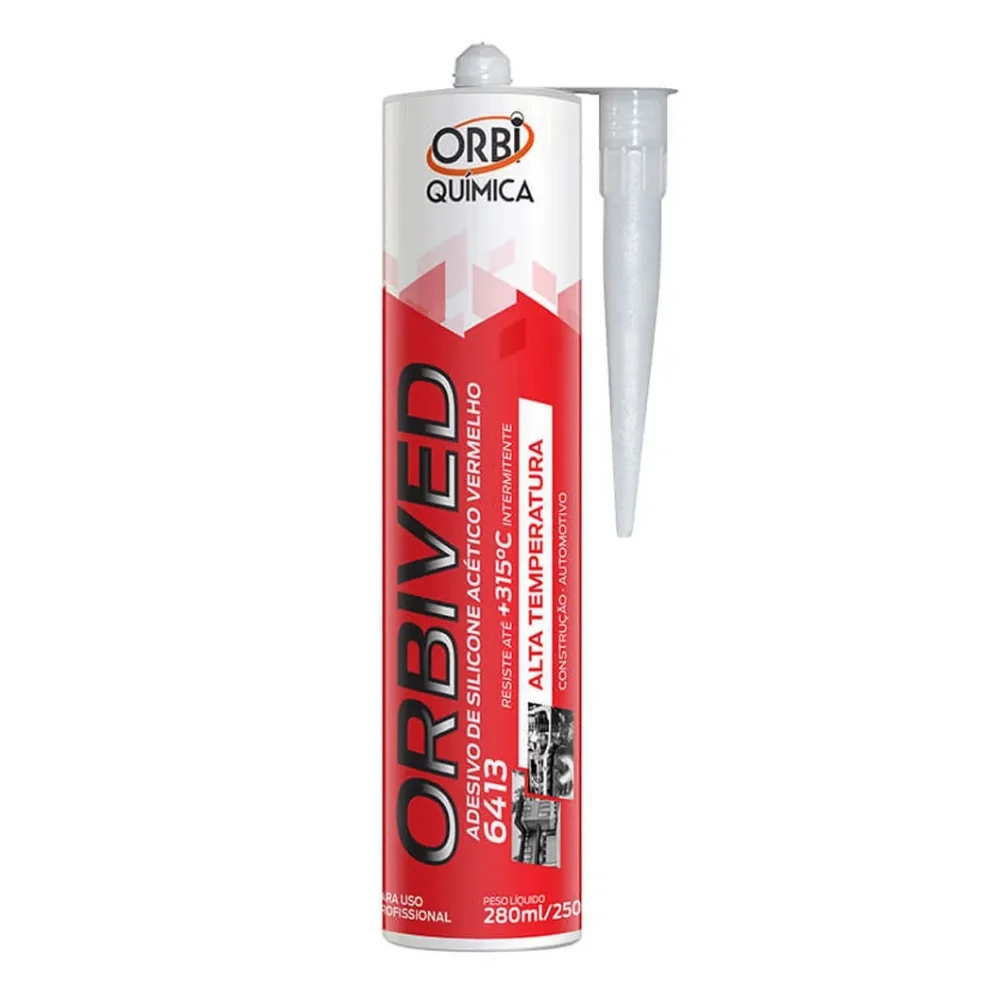 Silicone de Alta Temperatura Vermelho 250 gramas - Orbi