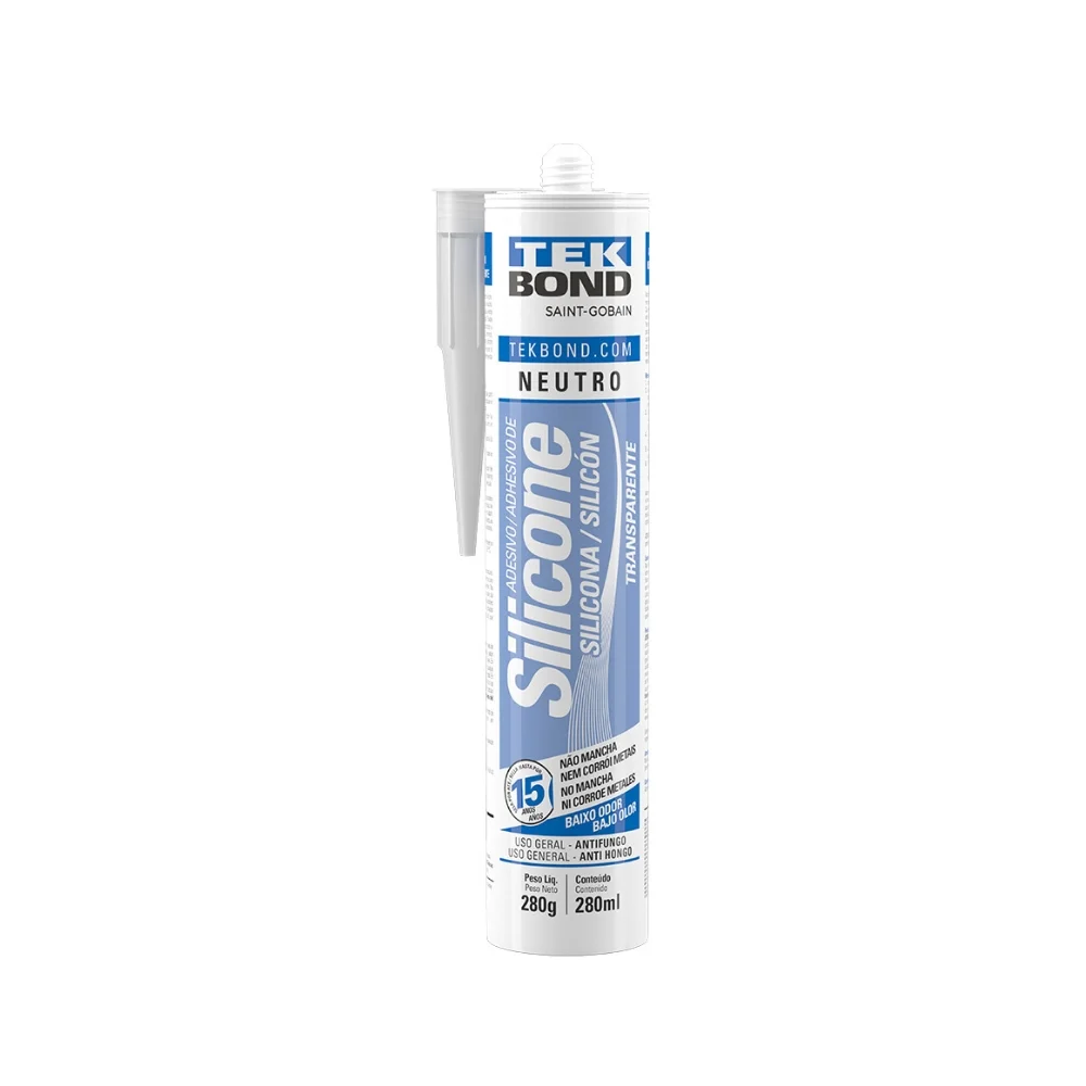 Silicone Neutro Incolor com 280 gramas - Tek bond