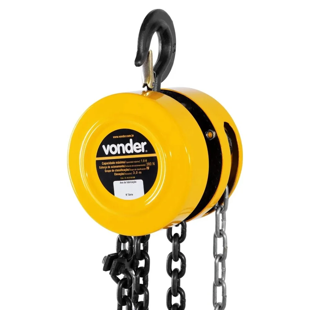 Talha Manual 0,5 Tonelada com Corrente de 5 metros - Vonder