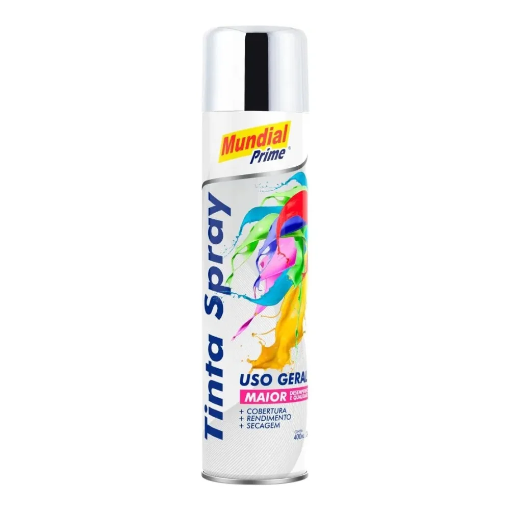 Tinta de Spray Cromado Metálica 400ml AE01000092 - Mundial