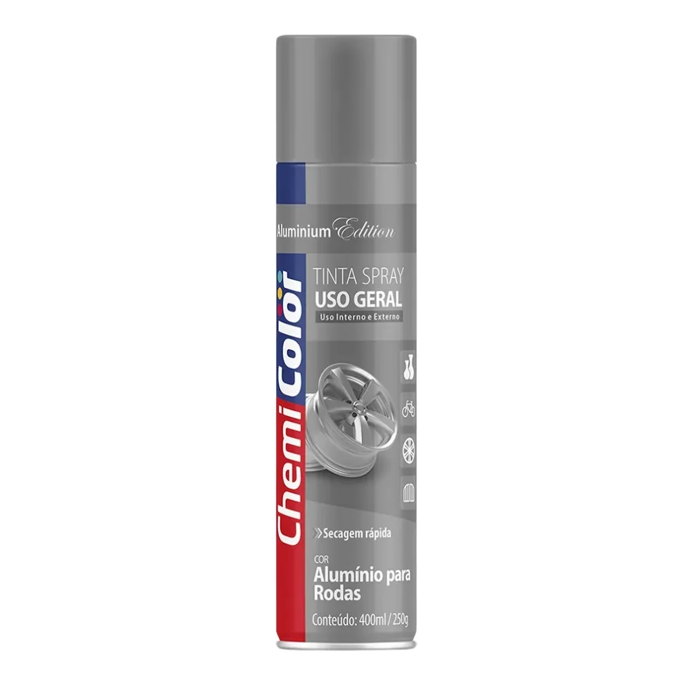 Tinta Spray Alumínio para Rodas 400 ml - Chemicolor