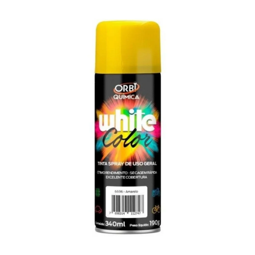 Tinta Spray Amarelo 340 ml - Whitecolor
