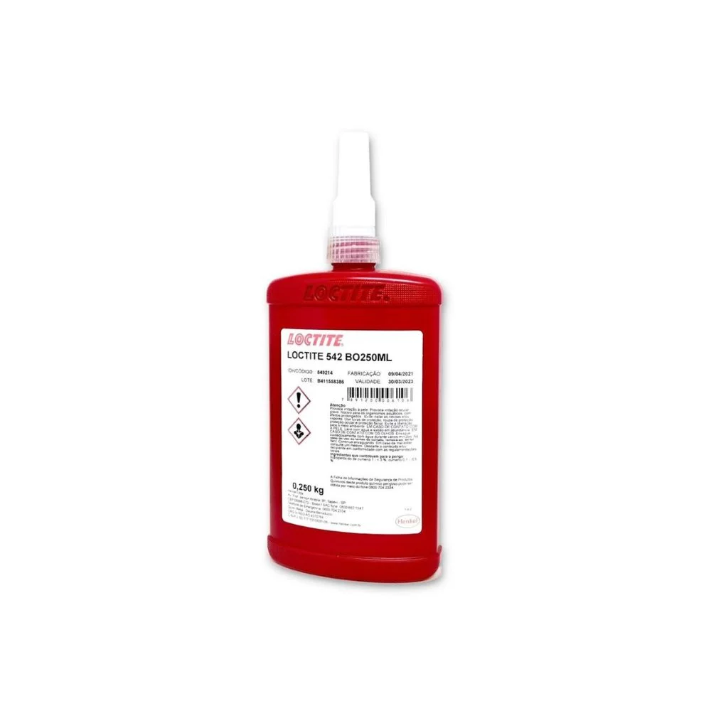 Trava Parafusos Médio Torque 542 Vermelho 250 gramas - Loctite