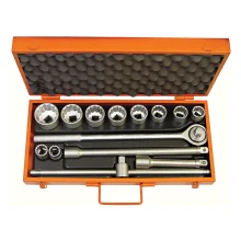 Jogo Soquete Estriado 7/8"-2" Enc 3/4" 14 peças - Tramontina Pro