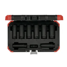 Jogo de Soquetes Impacto Sextavado Longo 12-23 mm Encaixe 1/2" 8 Pçs - Gedore Red