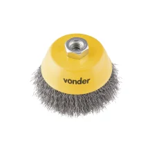 Escova Copo 6" de Aço Carbono Ondulado - Vonder