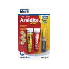 Cola Epóxi Araldite Hobby com 23 gramas + Super Cola - Tek Bond