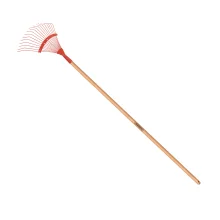 Vassoura Metálica de Jardim com 18 dentes e Cabo de Madeira - Tramontina