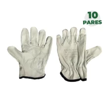 Combo Luva Vaqueta Petroleiro Tamanho G com 10 Pares - Extremo Sul