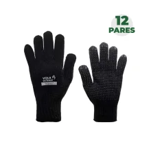 Combo Luva Malha Pigmentada 4 Fios Preta com 12 Pares - Volk