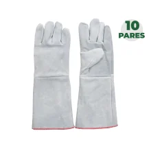 Combo Luva de Raspa Térmica Punho 20 cm com 10 Pares - Safety