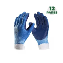 Combo Luva Tricotada Azul Gladiador Tamanho G com 12 Pares - Danny