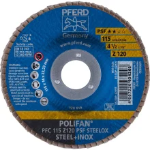 Disco Flap POLIFAN 4.1/2" x 7/8" Z120 PSF FIBRA STEELOX Pferd