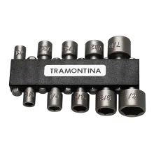 Jogo de Ponteira Canhão 1/4" a 1/2" Encaixe 1/4" 10 Pçs  - Tramontina