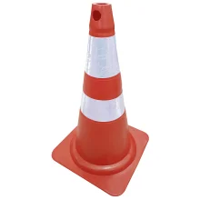 Cone para Sinalização NBR 15071 Laranja e Branco de 75 cm - Plastcor