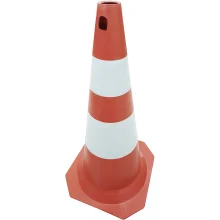 Cone para Sinalização Laranja e Branco de 75 cm - Plastcor
