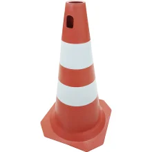 Cone para Sinalização Laranja e Branco de 50 cm - Plastcor