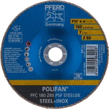 Disco Flap POLIFAN 7" x 7/8" Z80 PSF FIBRA STEELOX Pferd