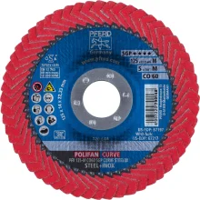 Disco Flap POLIFAN 5" x 7/8" CO60 SGP CURVE STEELOX Pferd